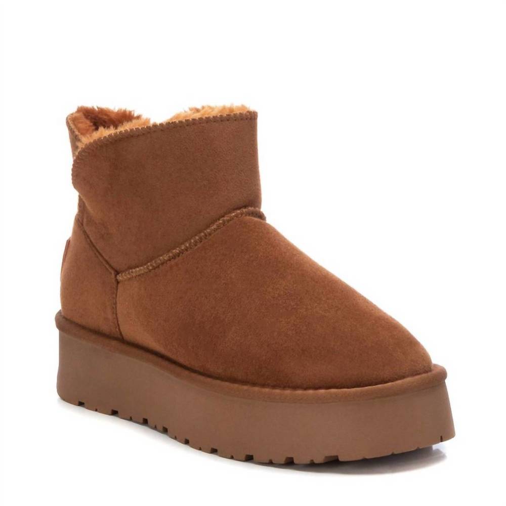 NEW XTI women's suede winter boots in camel